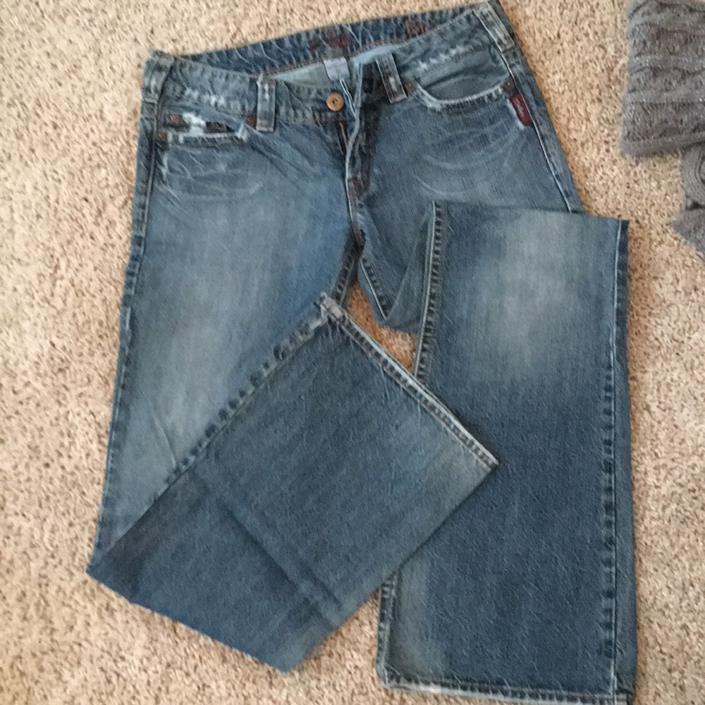 Silver jeans 100% cotton low rise 32/33 cute!